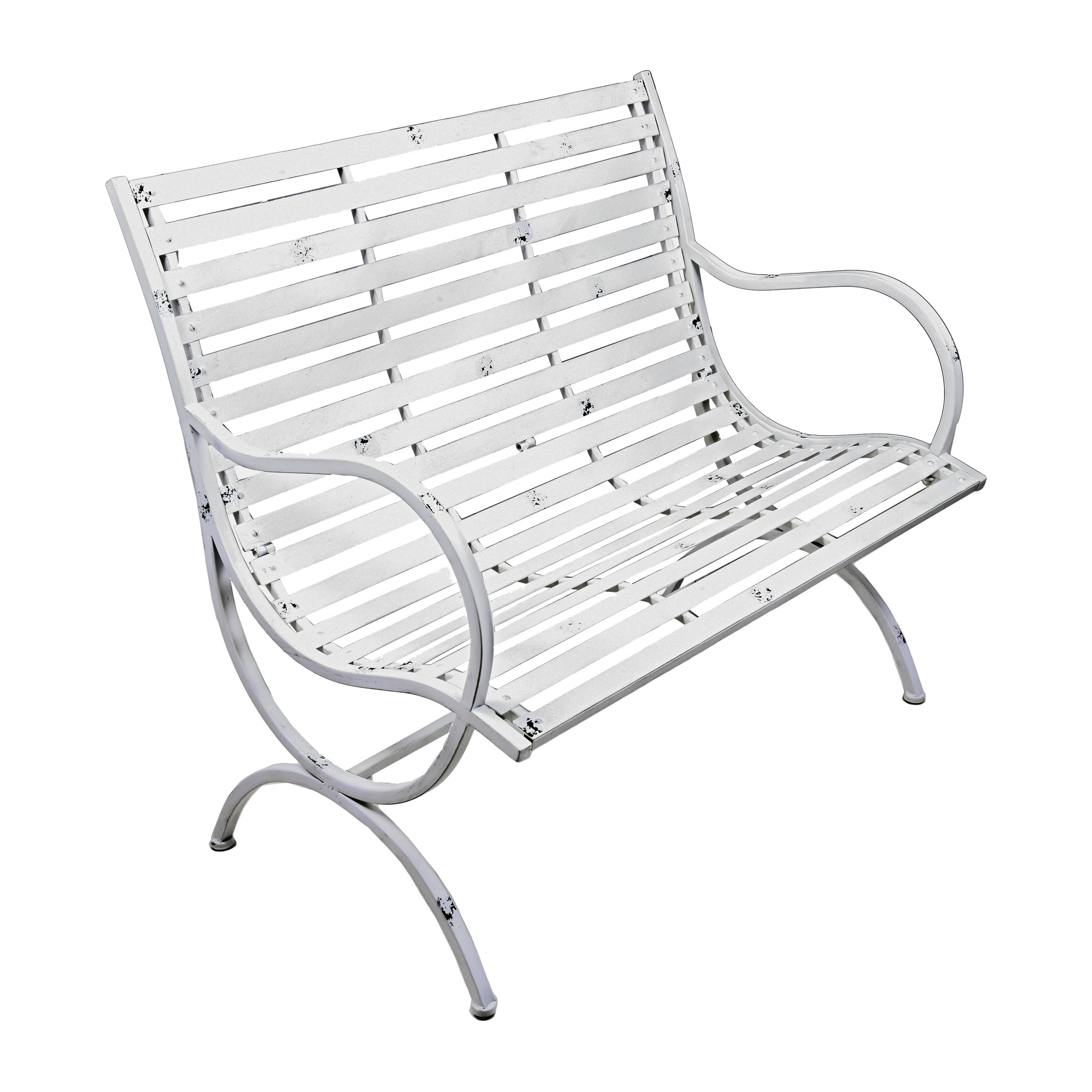 Gartenbank 'Tambora' 2-Sitzer Eisen weiß 67 x 92 x 104 cm