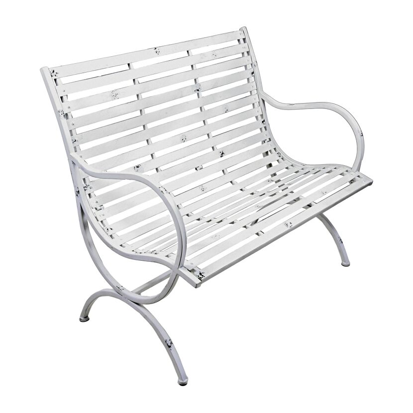 Gartenbank 'Tambora' 2-Sitzer Eisen weiß 67 x 92 x 104 cm