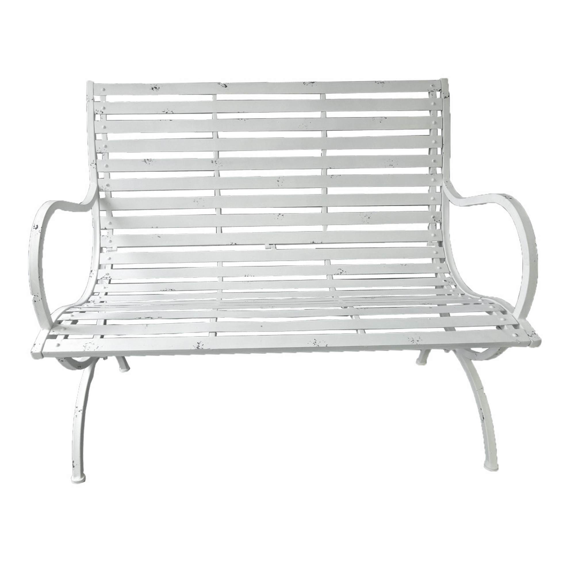 Gartenbank 'Tambora' 2-Sitzer Eisen weiß 67 x 92 x 104 cm