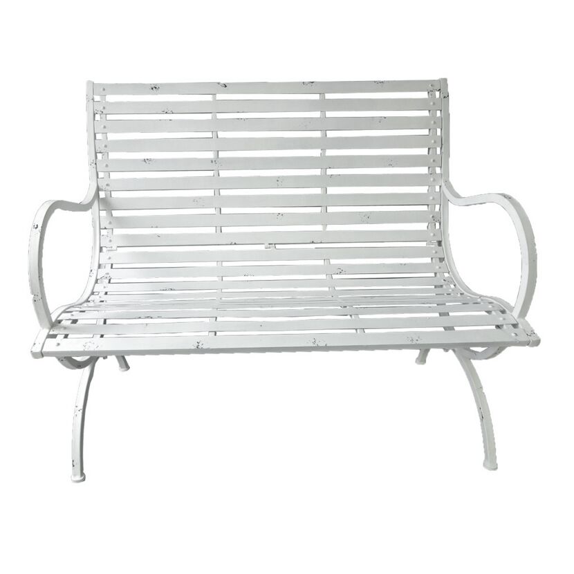 Gartenbank 'Tambora' 2-Sitzer Eisen weiß 67 x 92 x 104 cm