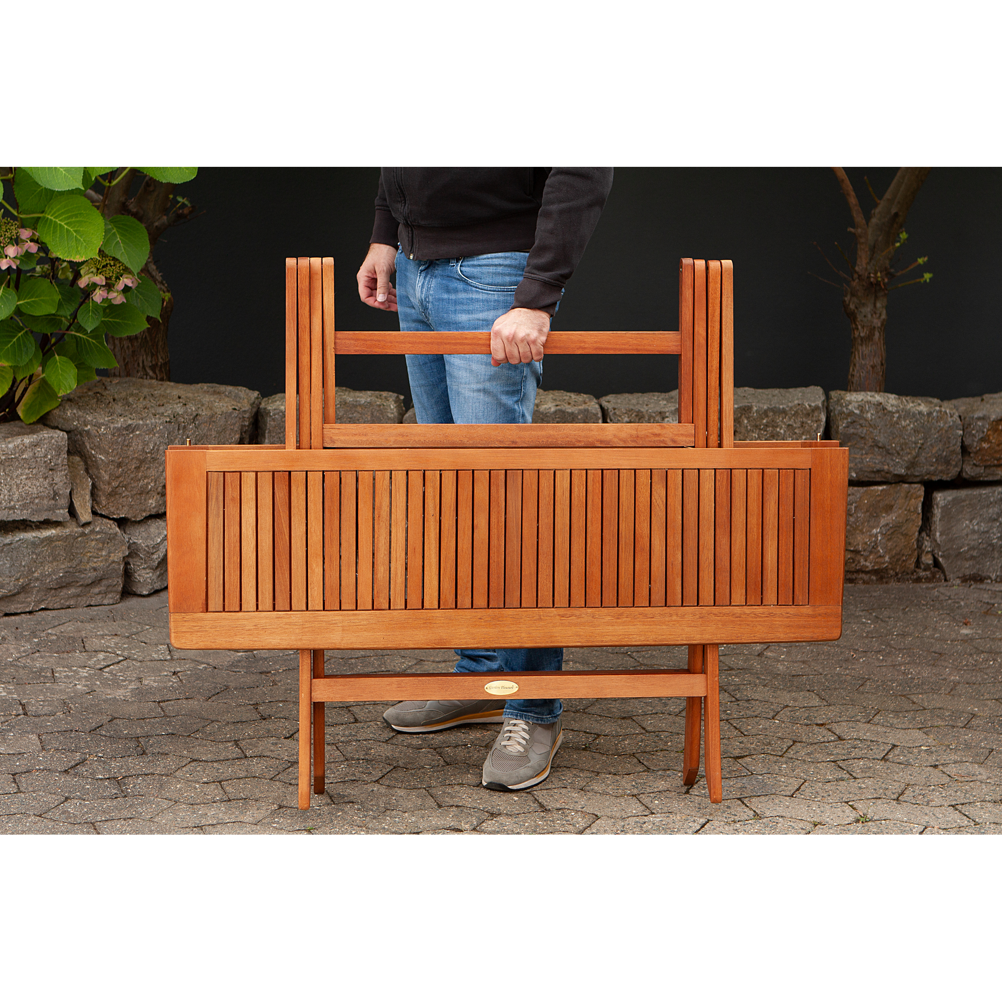 Gartentisch 'Orlando' klappbar Eukalyptusholz 120 x 70 x 74 cm
