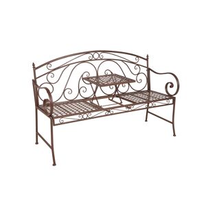 Gartenbank 'Saket' 3-Sitzer Stahl braun 53 x 94,5 x 147 cm