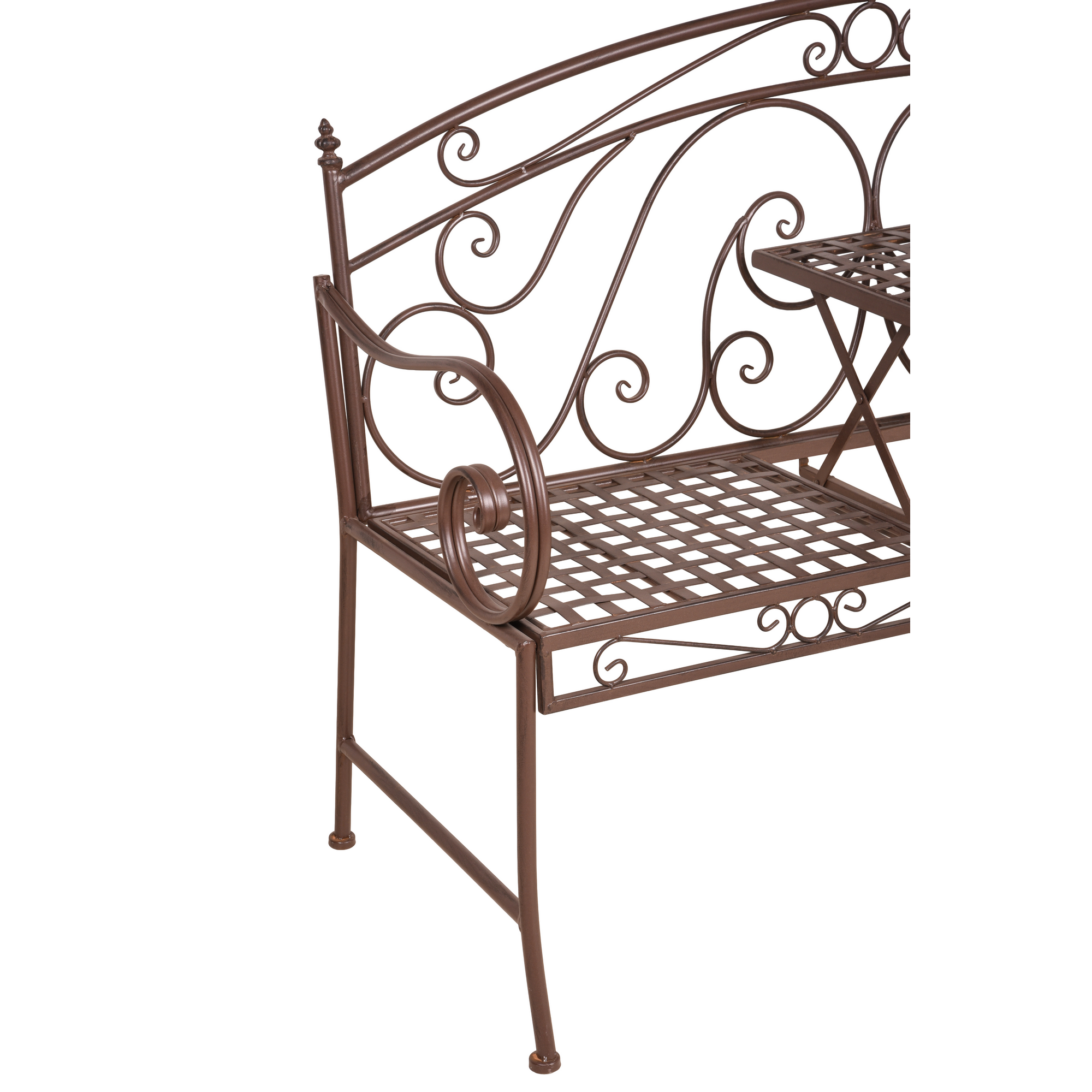 Gartenbank 'Saket' 3-Sitzer Stahl braun 53 x 94,5 x 147 cm