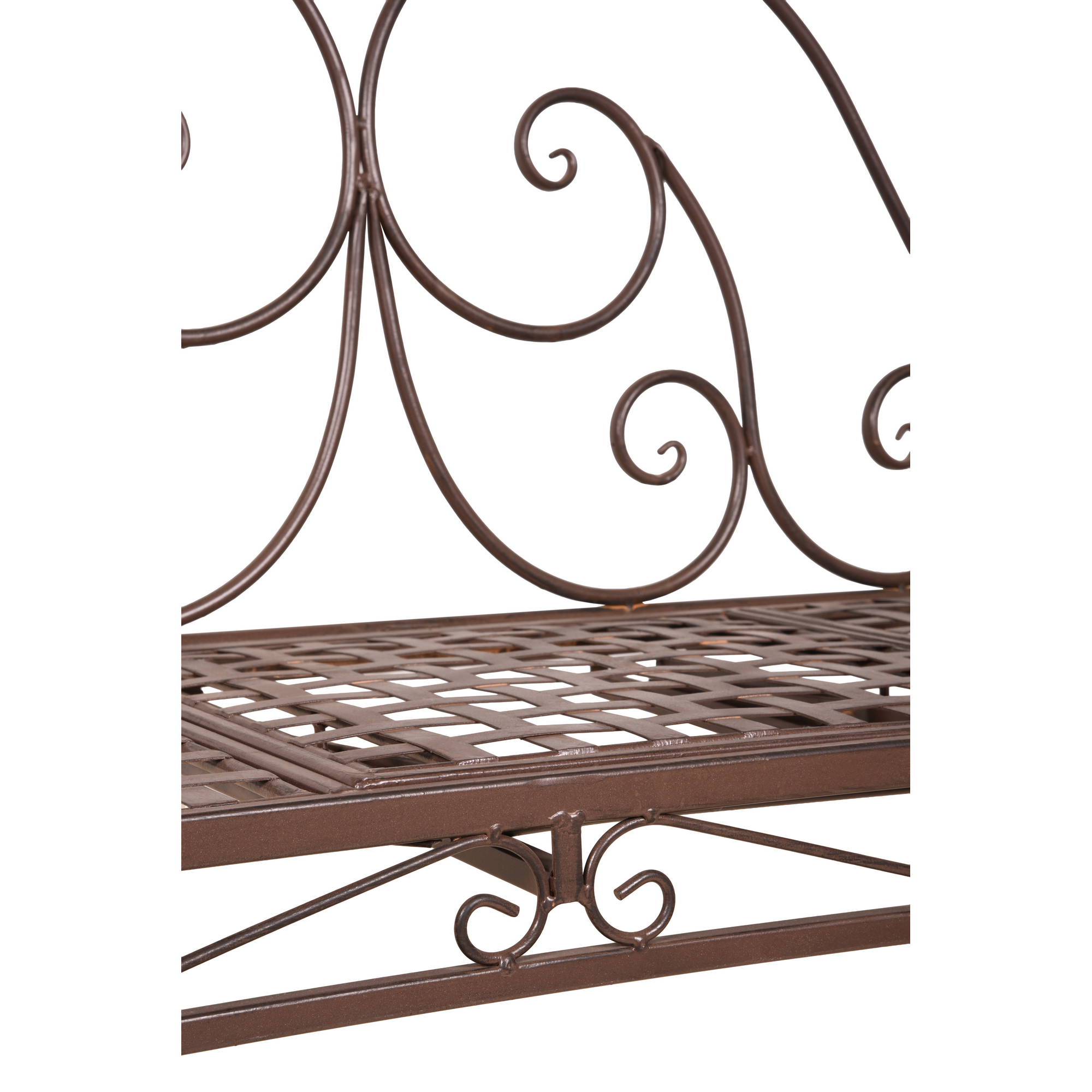 Gartenbank 'Saket' 3-Sitzer Stahl braun 53 x 94,5 x 147 cm
