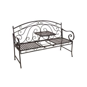 Gartenbank 'Saket' 3-Sitzer Stahl schwarz 55 x 96 x 148 cm