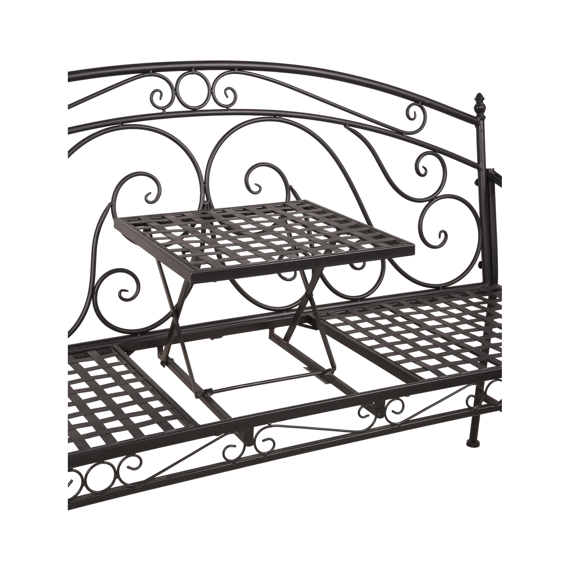 Gartenbank 'Saket' 3-Sitzer Stahl schwarz 55 x 96 x 148 cm