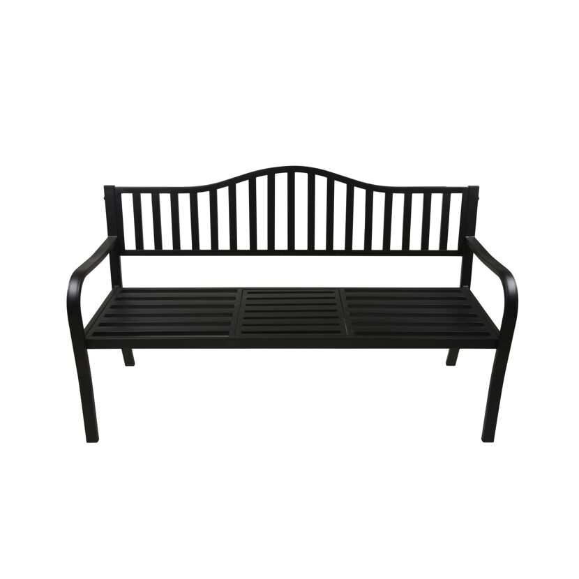 Gartenbank 'Segula' 3-Sitzer Stahl schwarz 150 x 89 x 60 cm