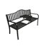 Gartenbank 'Segula' 3-Sitzer Stahl schwarz 150 x 89 x 60 cm