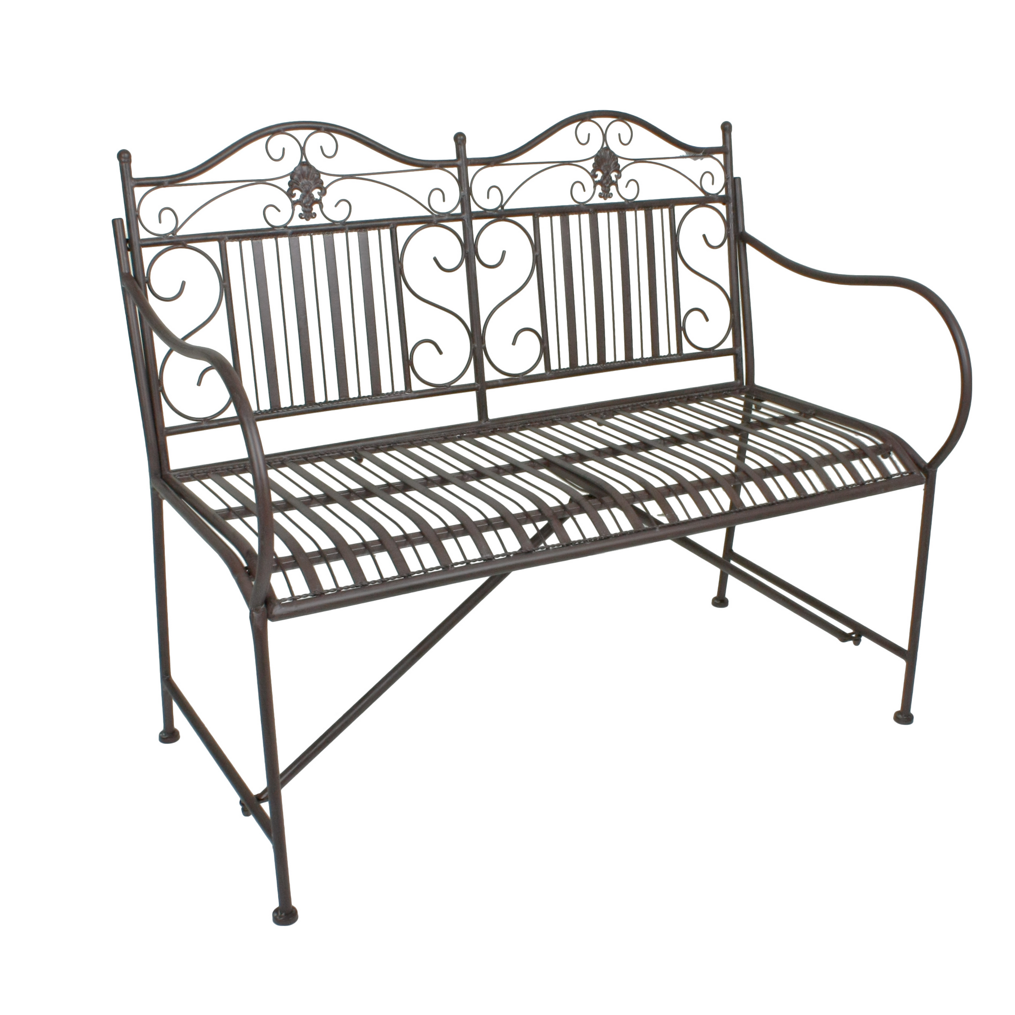 Gartenbank 'Mangan' 2-Sitzer Stahl braun 106 x 91 x 57 cm