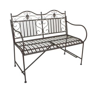 Gartenbank 'Mangan' 2-Sitzer Stahl braun 106 x 91 x 57 cm