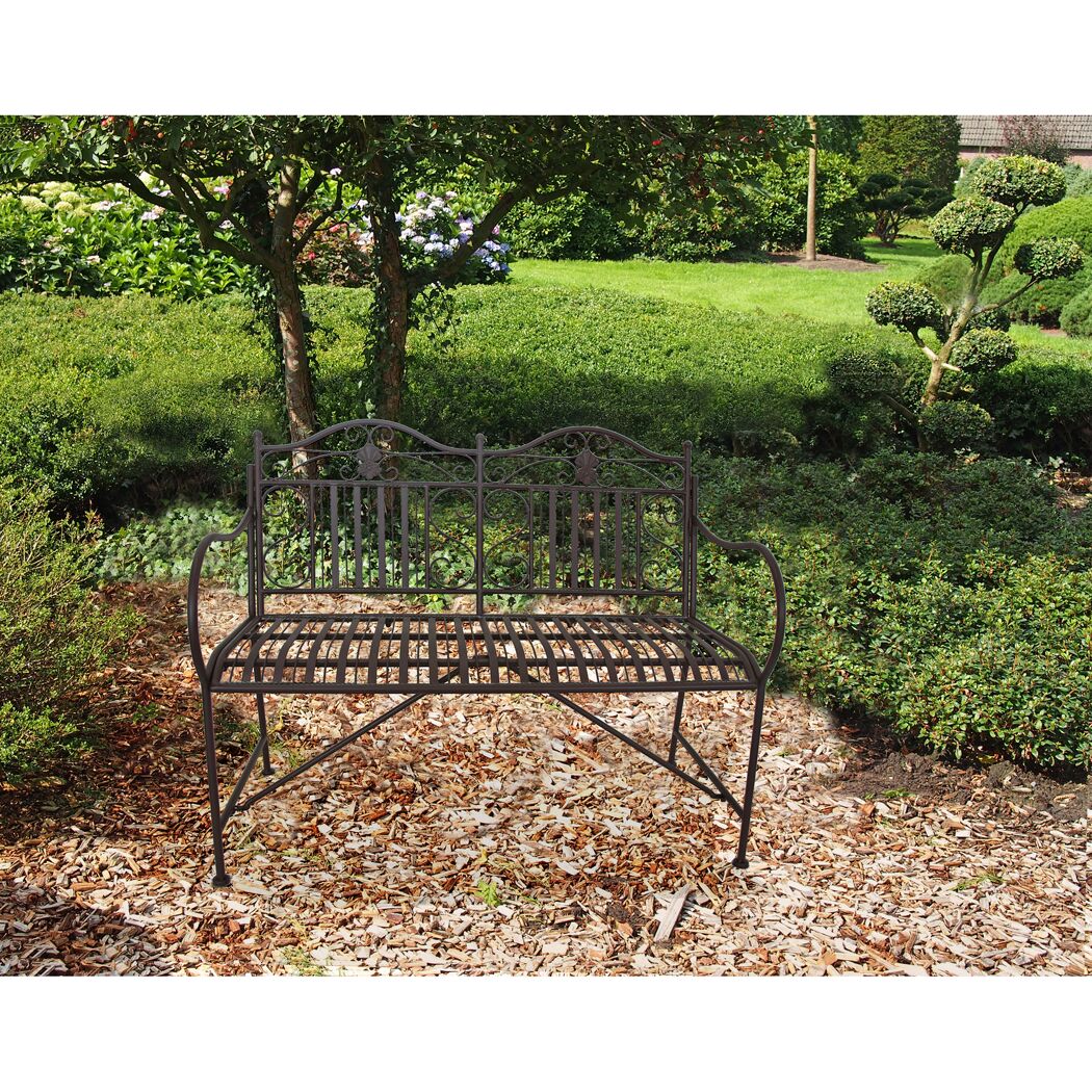 Gartenbank 'Mangan' 2-Sitzer Stahl braun 106 x 91 x 57 cm