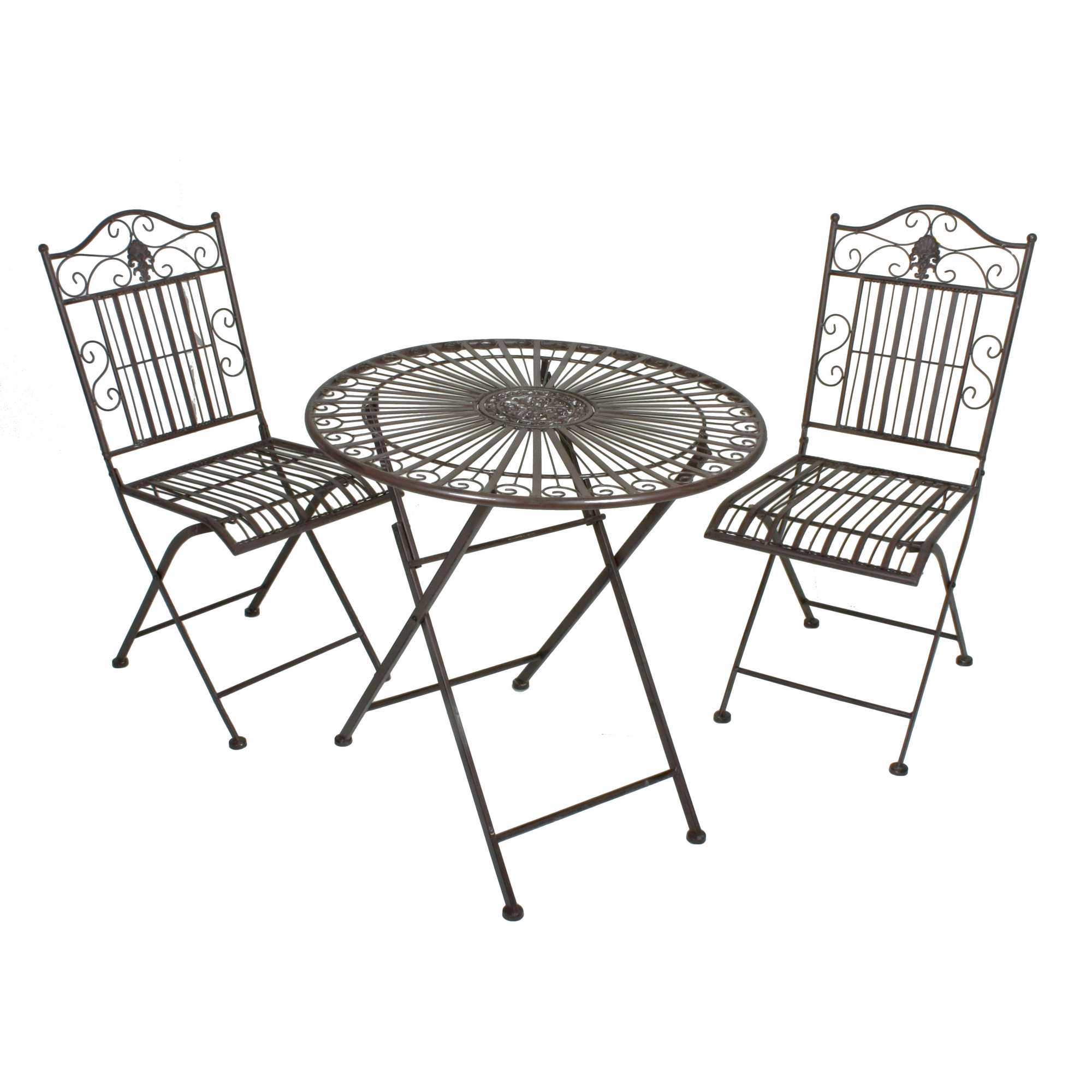 Balkonmöbelset 'Mangan' Stahl schwarz 3-teilig