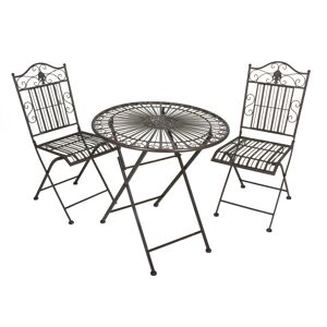 Balkonmöbelset 'Mangan' Stahl schwarz 3-teilig