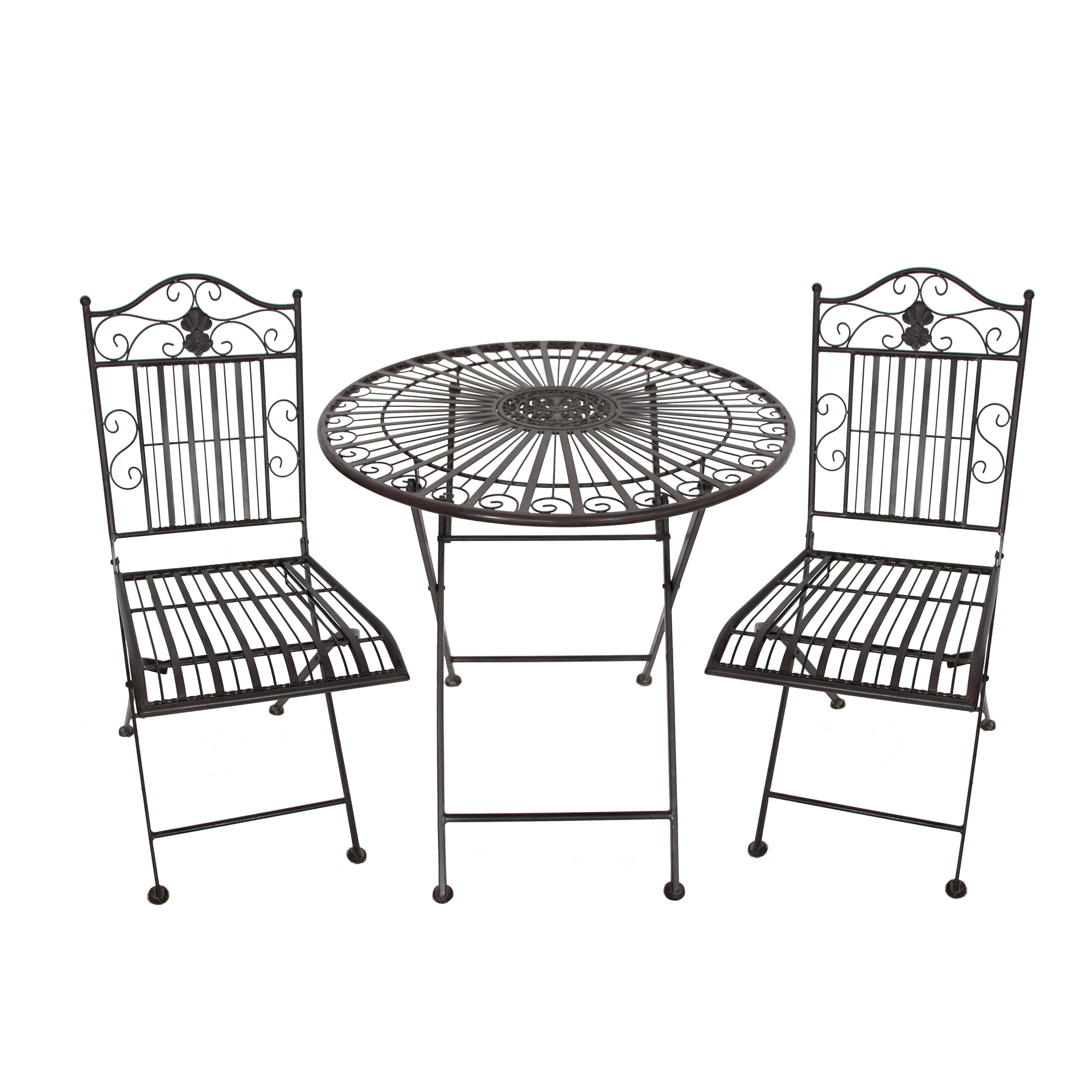 Balkonmöbelset 'Mangan' Stahl schwarz 3-teilig