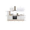 Küchenzeile 'Merle' mit E-Geräten KB250ESSC schwarz/eichefarben 250 cm