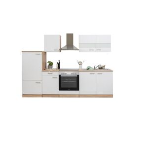 Küchenzeile 'Merle' mit E-Geräten KB270ESWC weiß/eichefarben 270 cm