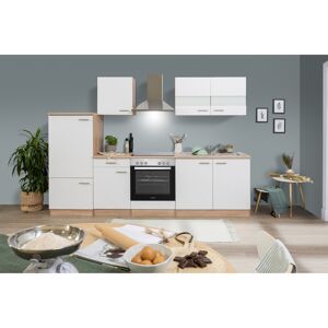 Küchenzeile 'Merle' mit E-Geräten KB270ESWC weiß/eichefarben 270 cm