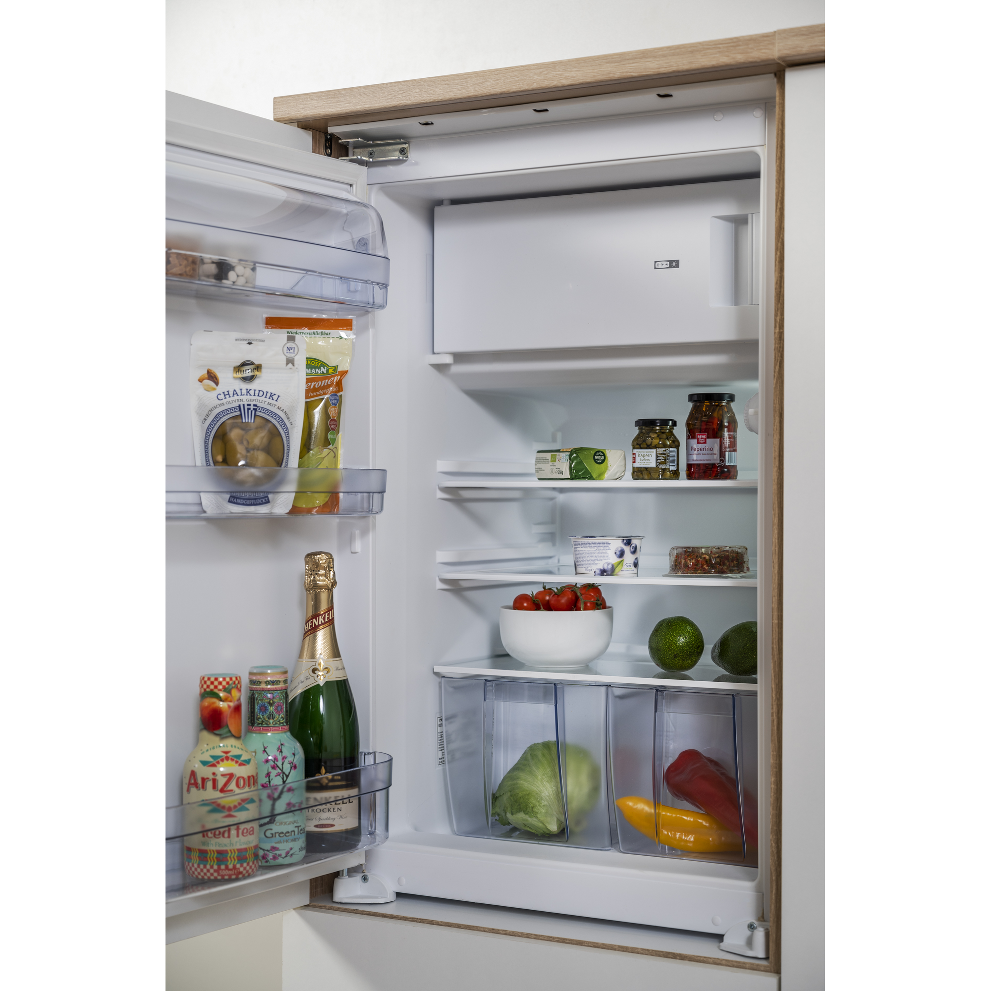 Küchenzeile 'Merle' mit E-Geräten KB270ESWC weiß/eichefarben 270 cm