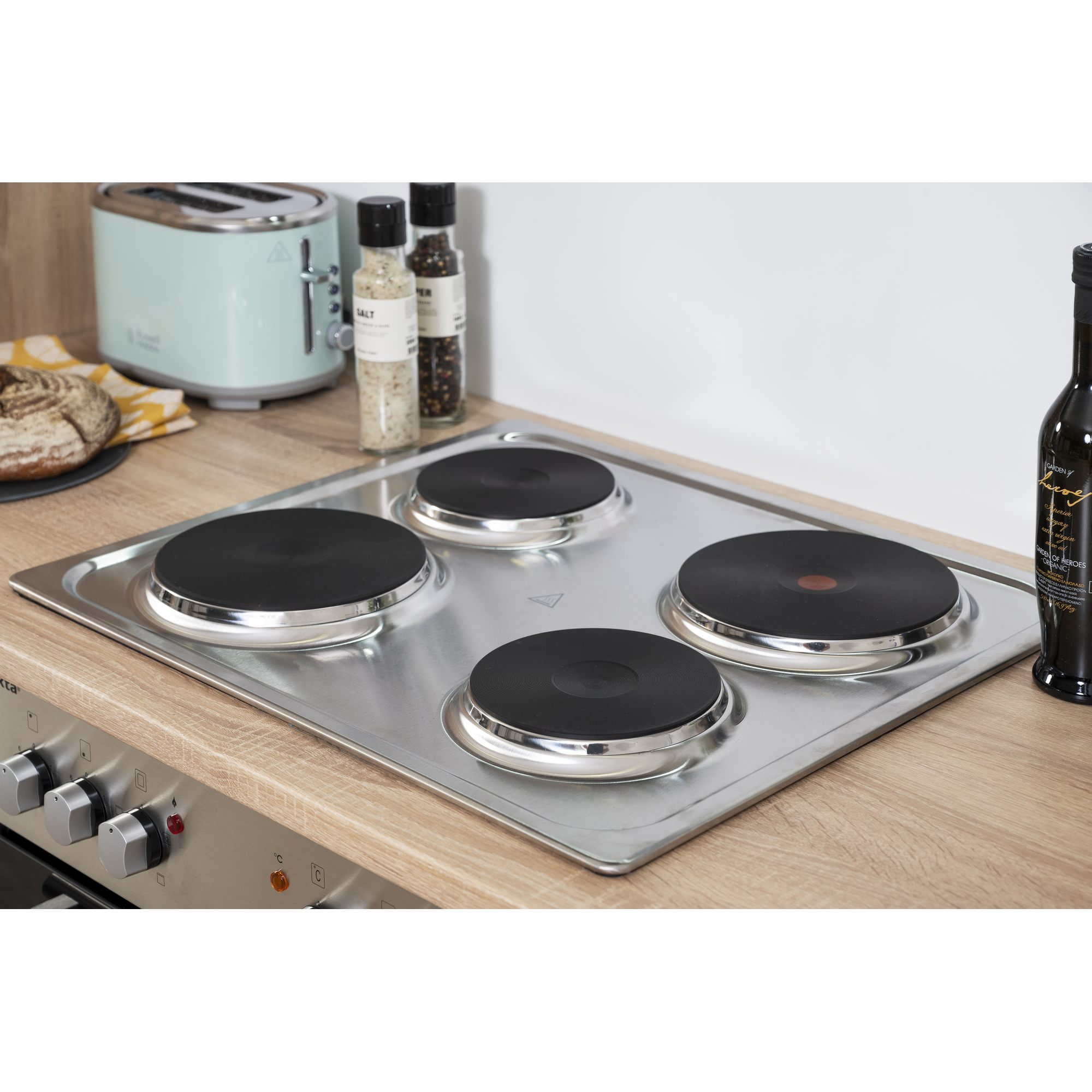 Küchenzeile 'Merle' mit E-Geräten KB270ESSS schwarz/eichefarben 270 cm