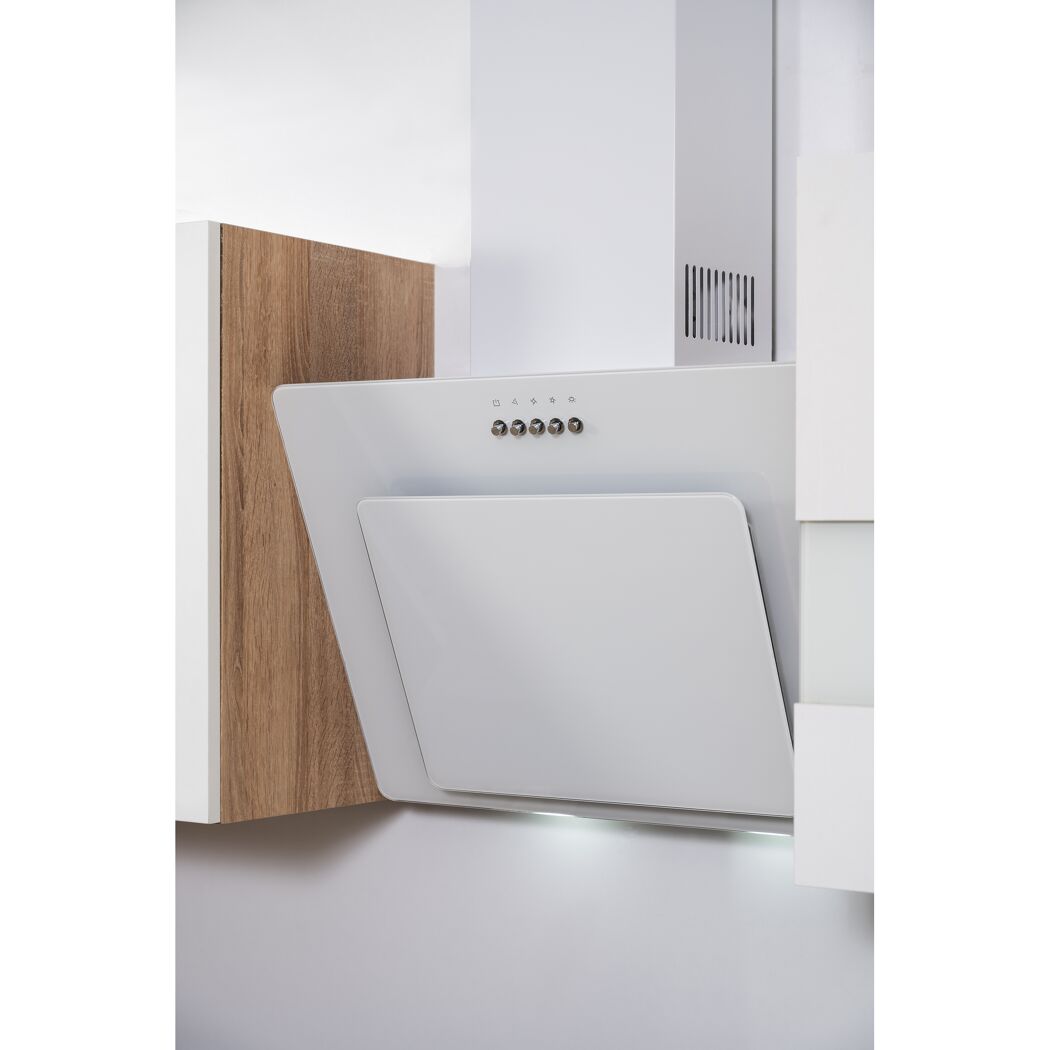 Küchenzeile 'Merle' mit E-Geräten KB270ESWCGKE weiß/eichefarben 270 cm