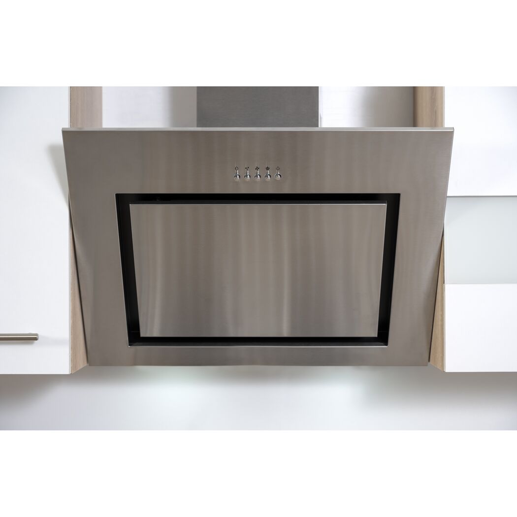 Küchenzeile 'Merle' mit E-Geräten KB310ESWSC weiß/eichefarben 310 cm