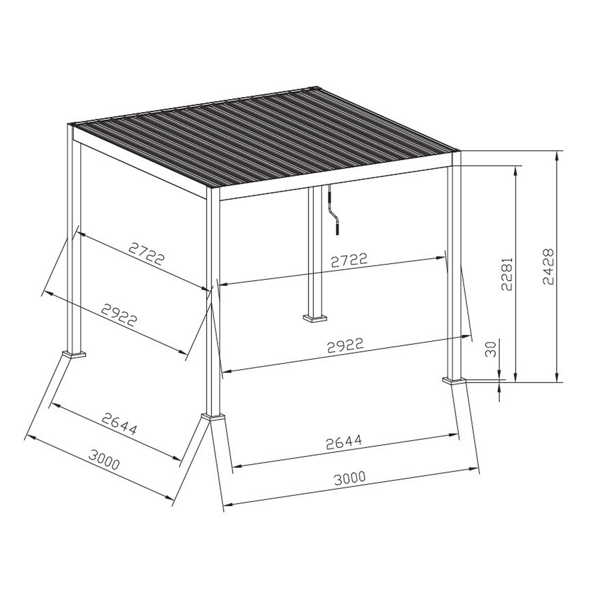 Pavillon 'Daphne' grau/braun 290 x 290 x 240 cm