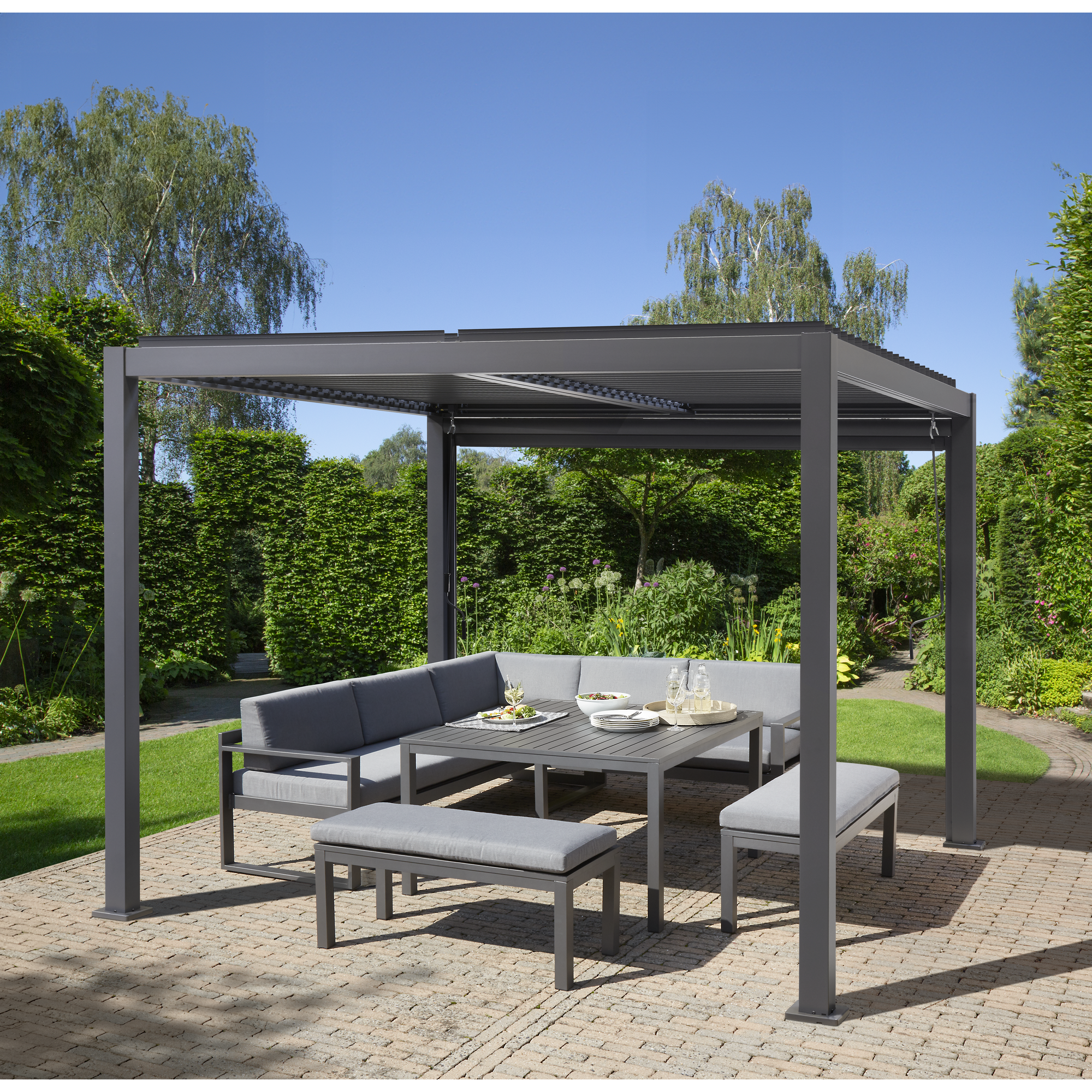 Pavillon 'Malina' grau 292 x 292 x 242 cm