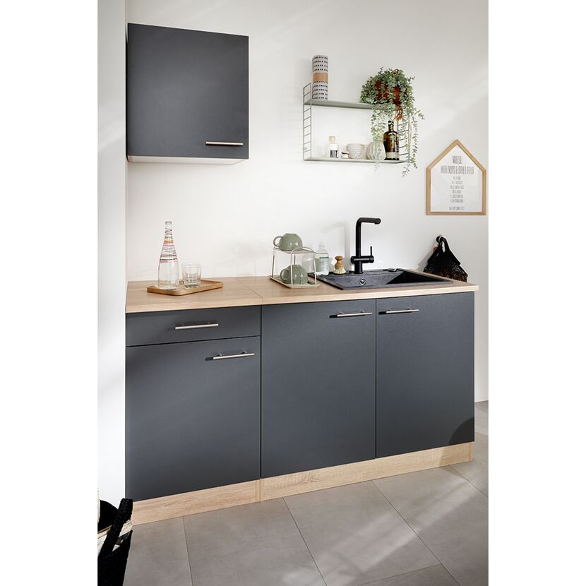 Oberschrank 'Merle' grau/eichefarben 50 x 56,1 x 34,6 cm