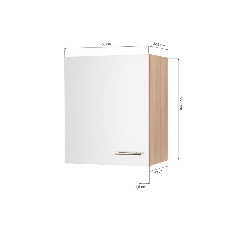 Oberschrank 'Merle' grau/eichefarben 50 x 56,1 x 34,6 cm