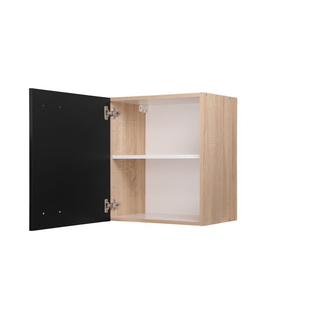 Oberschrank 'Merle' schwarz/eichefarben 50 x 56,1 x 34,6 cm