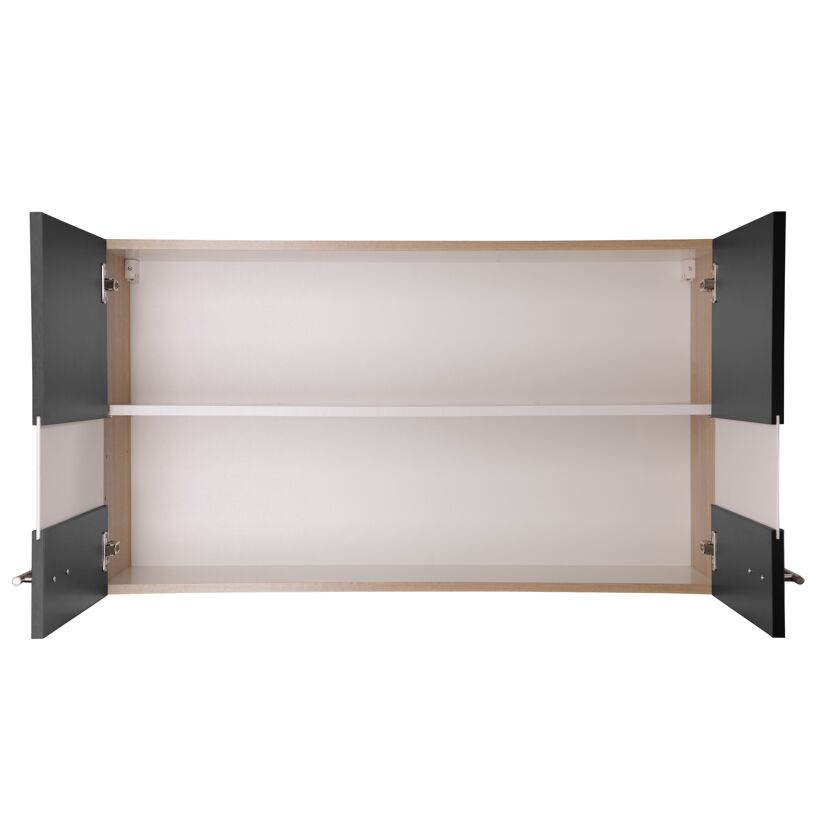 Oberschrank 'Merle' schwarz/eichefarben 100 x 56,1 x 34,6 cm