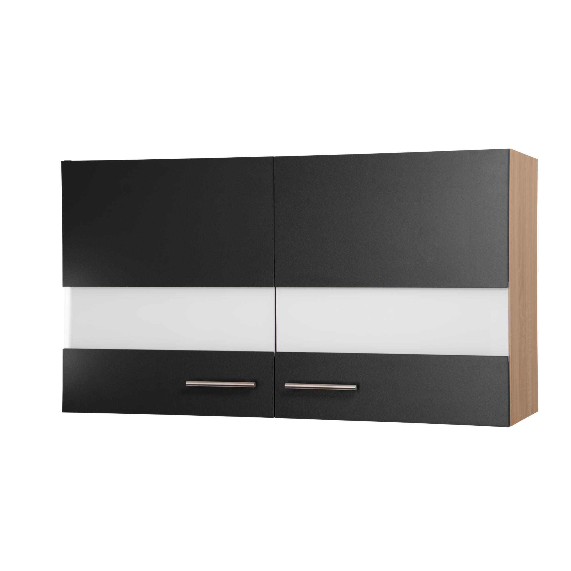 Oberschrank 'Merle' schwarz/eichefarben 100 x 56,1 x 34,6 cm