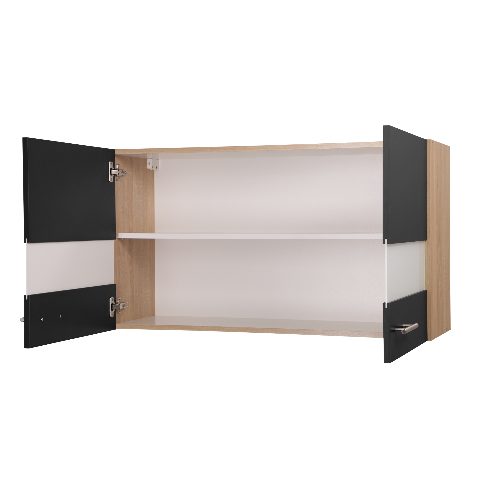 Oberschrank 'Merle' schwarz/eichefarben 100 x 56,1 x 34,6 cm