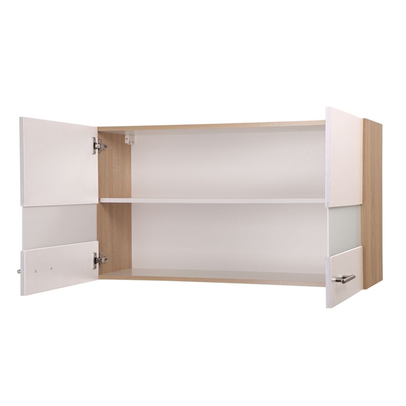 Oberschrank 'Merle' weiß/eichefarben 100 x 56,1 x 34,6 cm