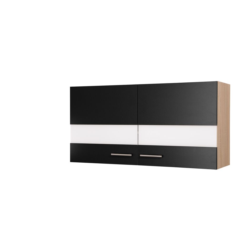 Oberschrank 'Merle' schwarz/eichefarben 110 x 56,1 x 34,6 cm