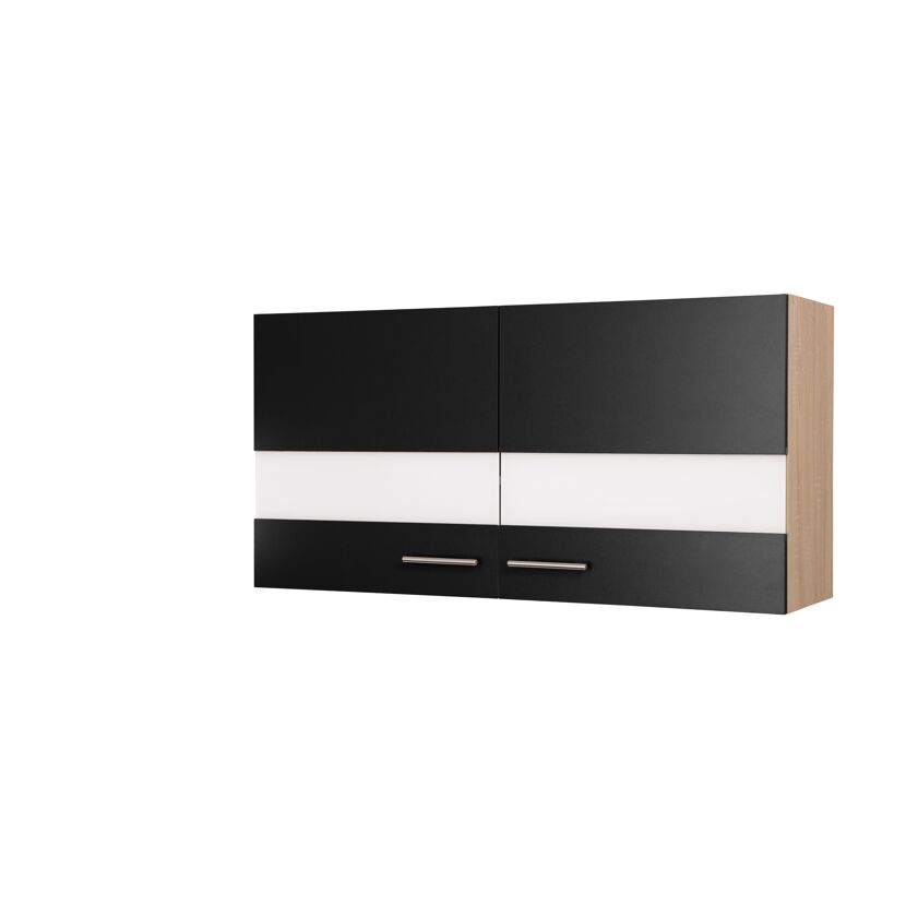Oberschrank 'Merle' schwarz/eichefarben 110 x 56,1 x 34,6 cm