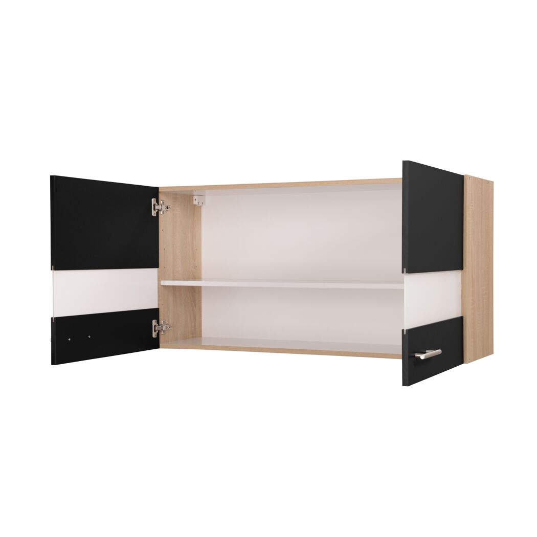 Oberschrank 'Merle' schwarz/eichefarben 110 x 56,1 x 34,6 cm