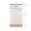 Unterschrank 'Merle' mit Schublade grau/eichefarben 50 x 84,8 x 60 cm