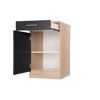 Unterschrank 'Merle' mit Schublade schwarz/eichefarben 50 x 84,8 x 60 cm
