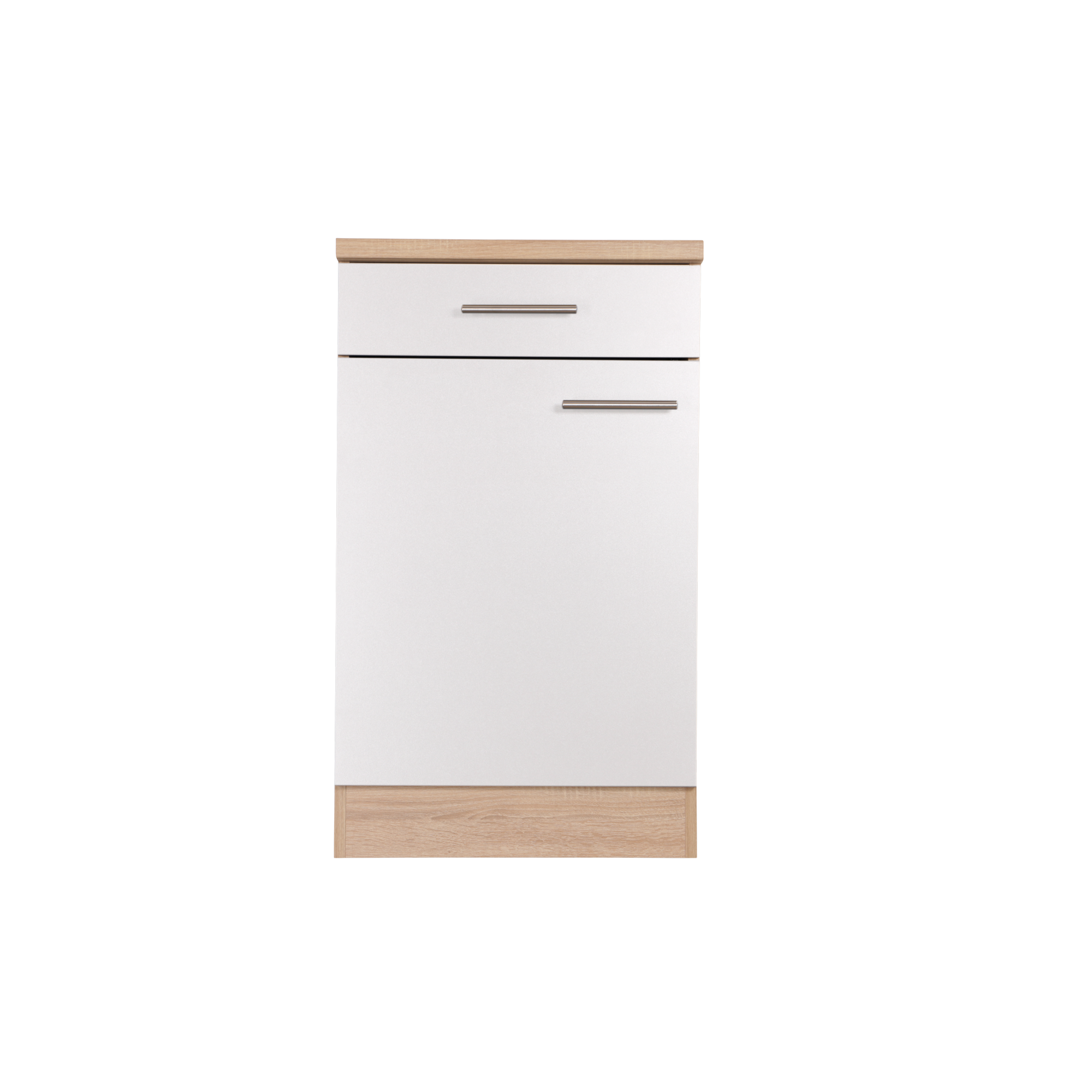 Unterschrank 'Merle' mit Schublade weiß/eichefarben 50 x 84,8 x 60 cm