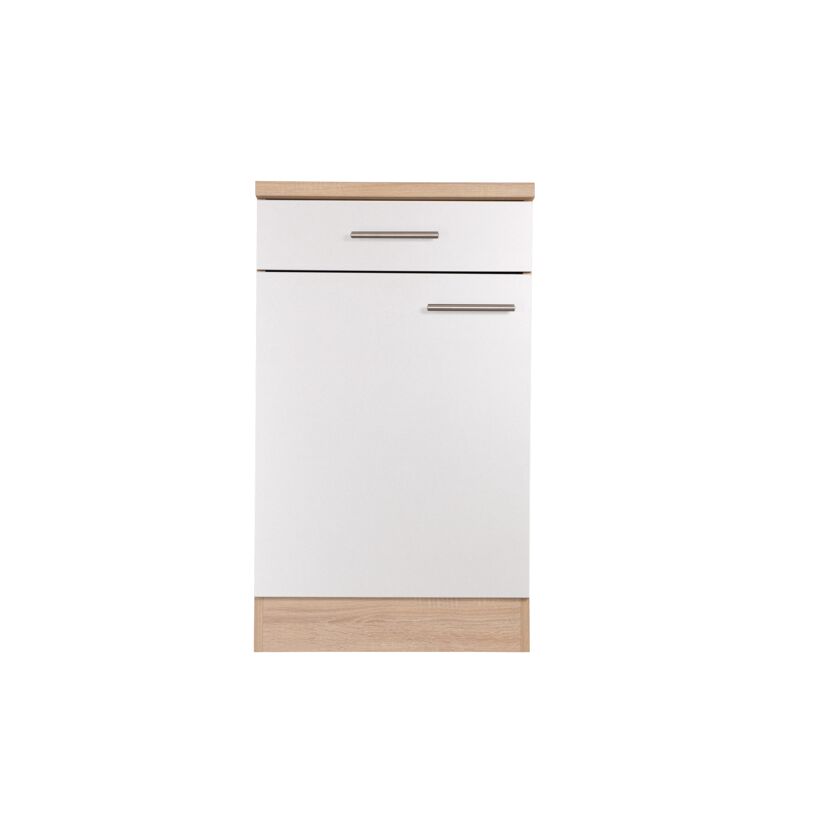 Unterschrank 'Merle' mit Schublade weiß/eichefarben 50 x 84,8 x 60 cm