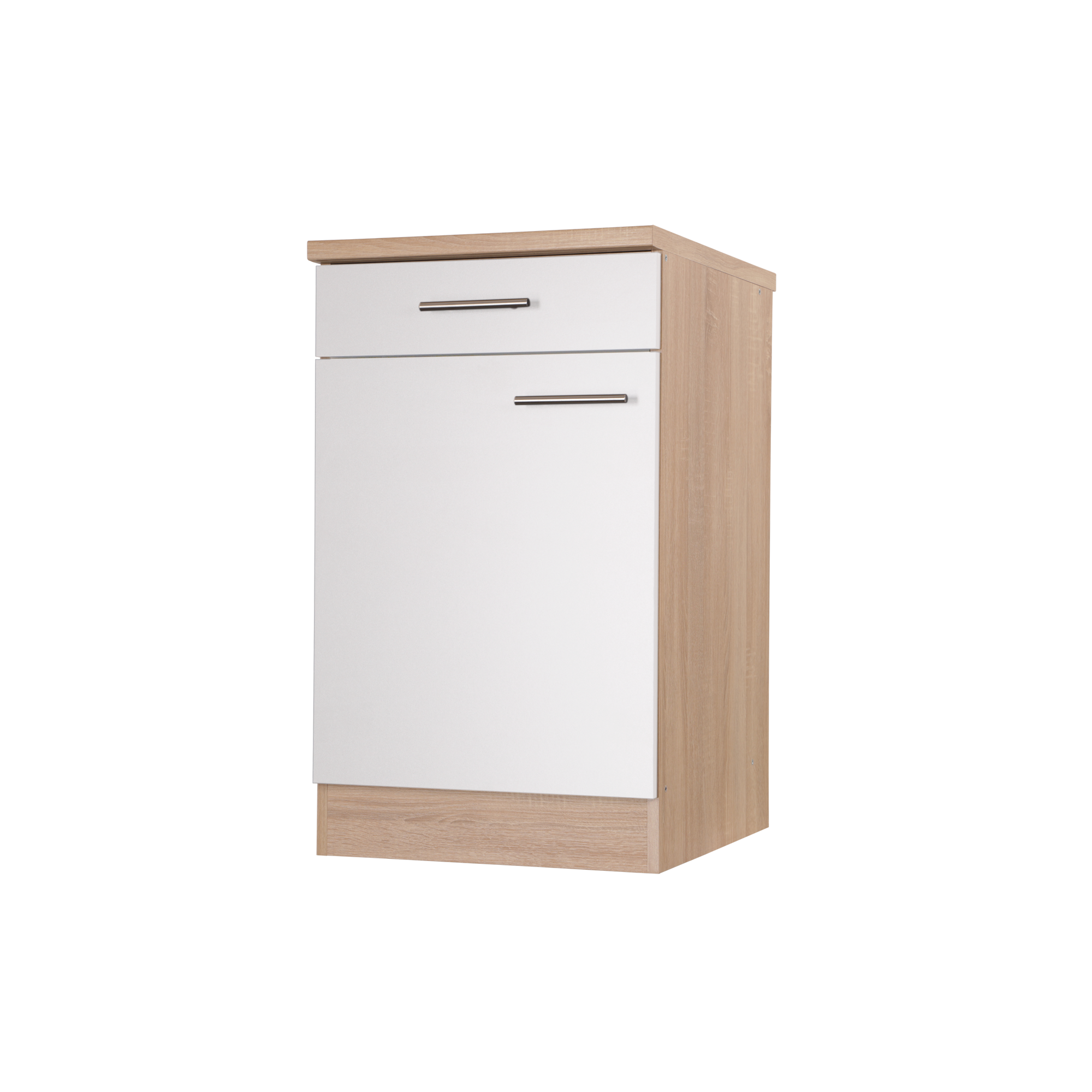 Unterschrank 'Merle' mit Schublade weiß/eichefarben 50 x 84,8 x 60 cm