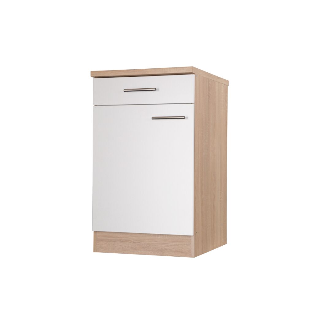 Unterschrank 'Merle' mit Schublade weiß/eichefarben 50 x 84,8 x 60 cm