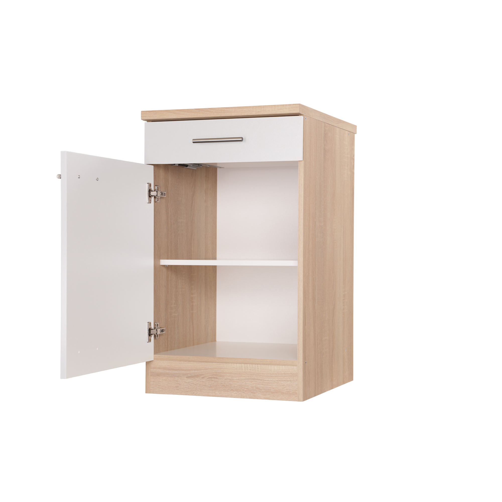 Unterschrank 'Merle' mit Schublade weiß/eichefarben 50 x 84,8 x 60 cm