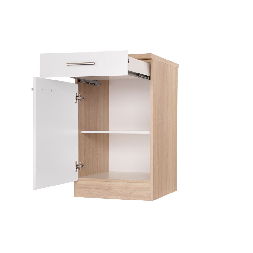 Unterschrank 'Merle' mit Schublade weiß/eichefarben 50 x 84,8 x 60 cm