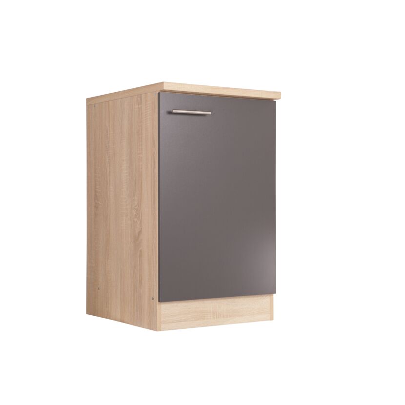 Spülenunterschrank 'Merle' grau/eichefarben 50 x 84,8 x 60 cm