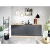 Spülenunterschrank 'Merle' grau/eichefarben 50 x 84,8 x 60 cm