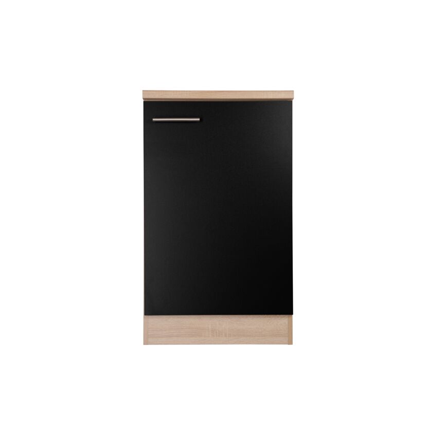 Spülenunterschrank 'Merle' schwarz/eichefarben 50 x 84,8 x 60 cm