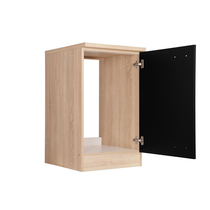Spülenunterschrank 'Merle' schwarz/eichefarben 50 x 84,8 x 60 cm