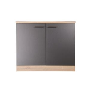 Spülenunterschrank 'Merle' grau/eichefarben 100 x 84,8 x 60 cm